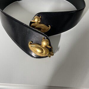Rena Lange vintage duck belt with chain